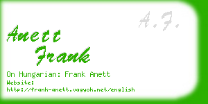 anett frank business card